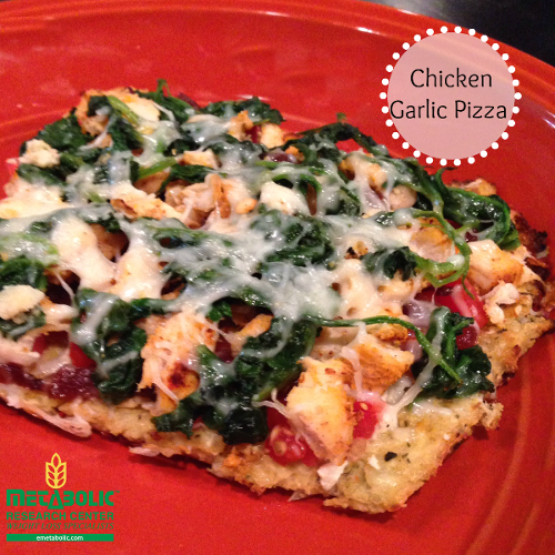 Recipe Image: Chicken Garlic Pizza on a Cauliflower Crust